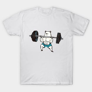 Bear lifting weights weightlifting sport/gym T-Shirt